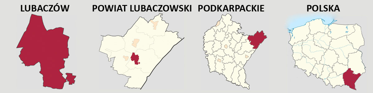 wizualziacja mapy miasta, powiatu, województwa podkarpackiego oraz Polski
