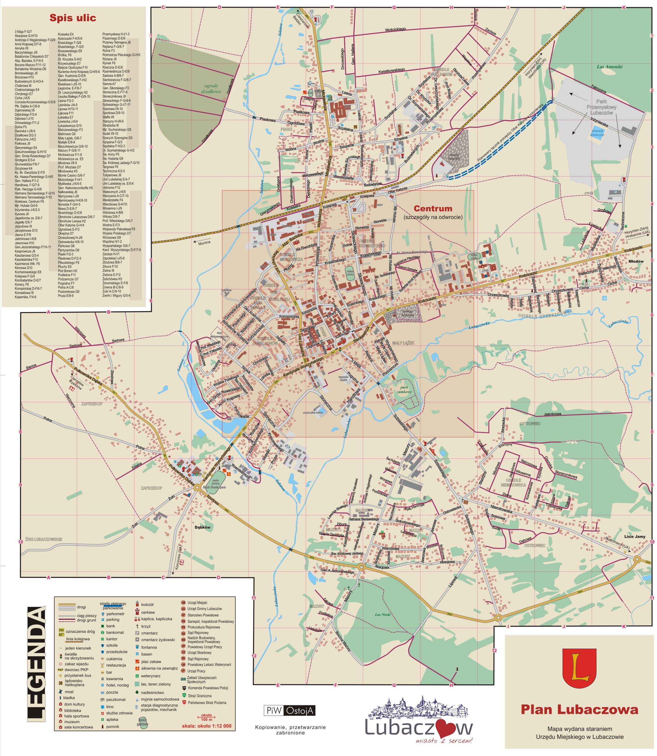 Lubaczów - plan miasta